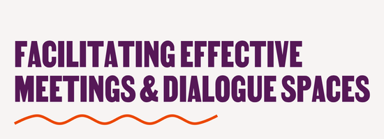 Facilitating effective meetings and dialogue spaces
